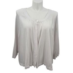 Woman Within Cardigan Womens SZ 4X White Comfort Office Granny Layer Cottagecore